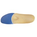 Schaleneinlage Komfort Kork-Texleder blau mit durchgedrückter Pelotte
